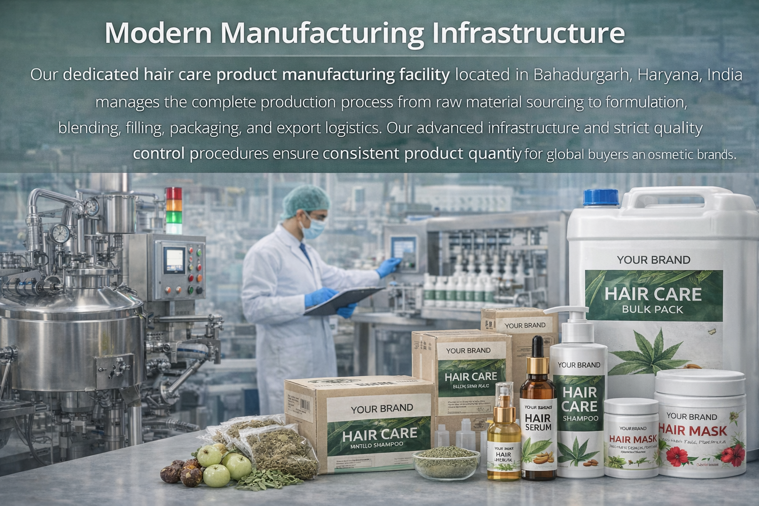 Herbal Hair Care Products Manufacturing Facility in India